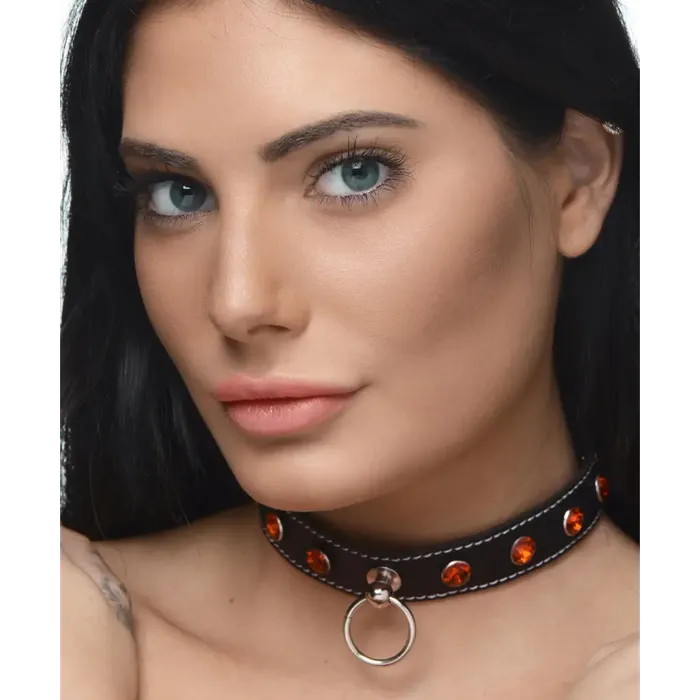 STRICT Male Sex Toys Strict Rhinestone Choker with ORing