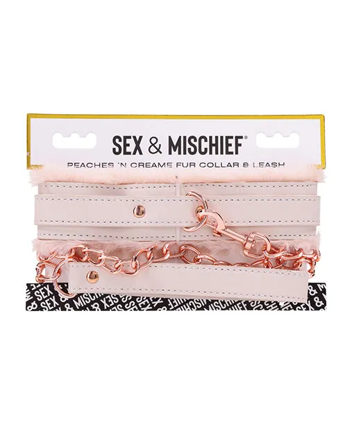 Sportsheets Couples Sex Mischief Peaches n CreaMe Fur Collar Leash 