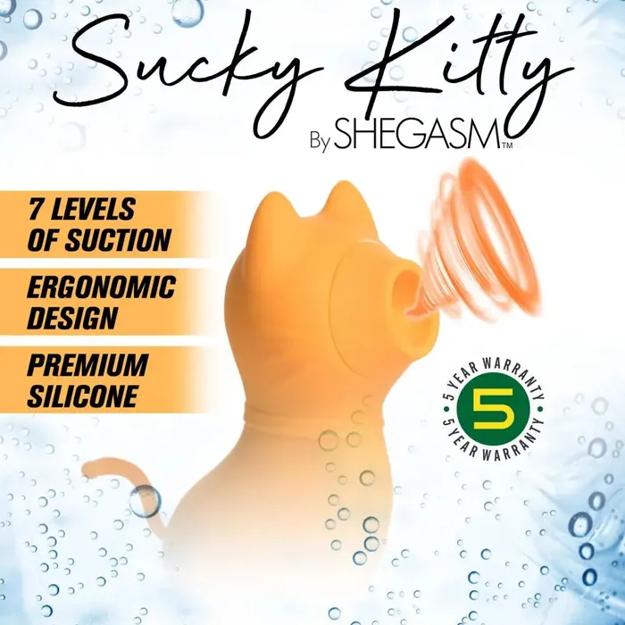 Shegasm Female Sex Toys Kitty Clit Suction Vibrator Sucky Kitty Silicone Clitoral Stimulator Orange