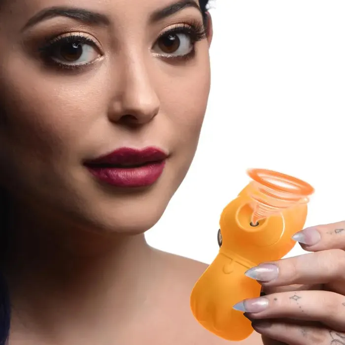 Shegasm Female Sex Toys Kitty Clit Suction Vibrator Sucky Kitty Silicone Clitoral Stimulator Orange