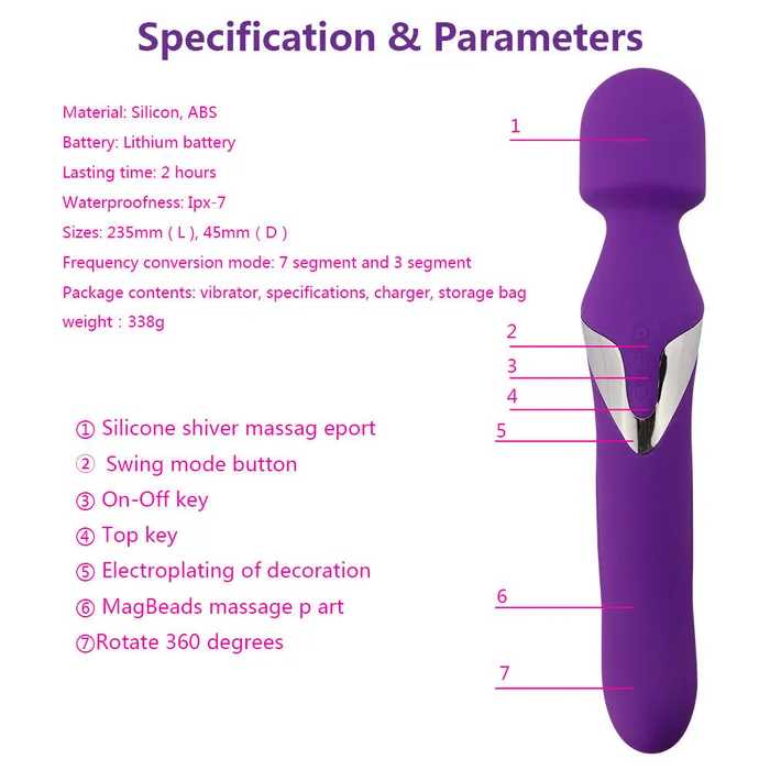 Female Sex Toys Weadultshop Doubleheaded Turning Beads 360 Degree Rotation Vibrator
