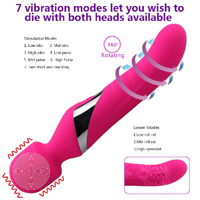 Female Sex Toys Weadultshop Doubleheaded Turning Beads 360 Degree Rotation Vibrator